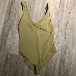 Olive-green bodysuit
